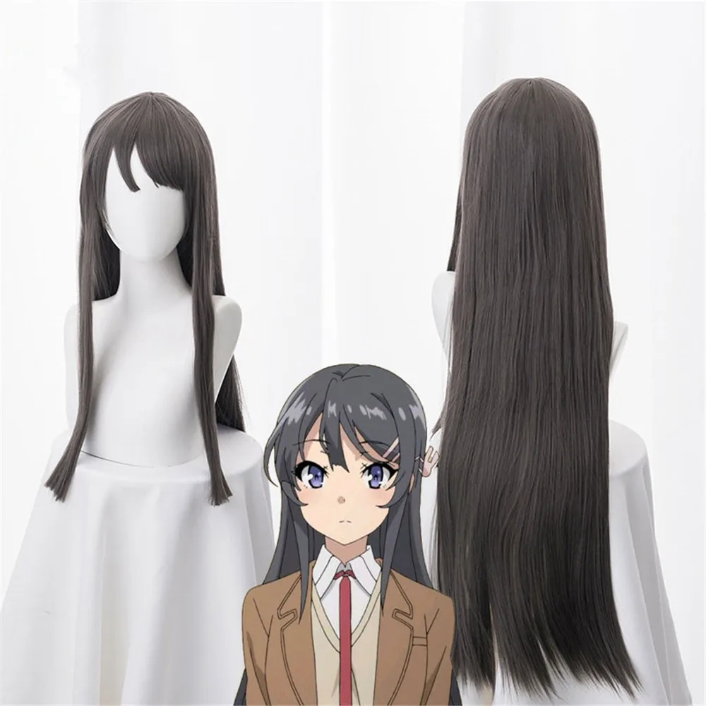 

Anime Seishun Buta Yarou wa Bunny Girl Senpai no Yume wo Minai Sakurajima Mai Cosplay 80cm Long Wig Synthetic Hair