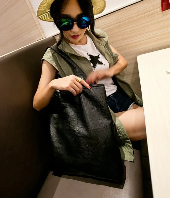 Лидер продаж модная женская Сумка stacy простая большая сумка тоут черная для