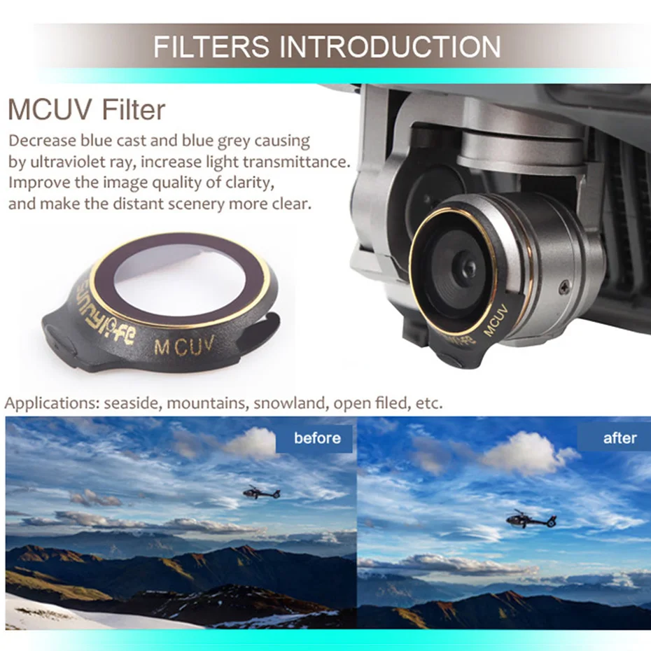 Фильтры для дрона Mavic Pro UV CPL ND 4 8 16 32 фильтры камеры DJI многослойное покрытие пленки