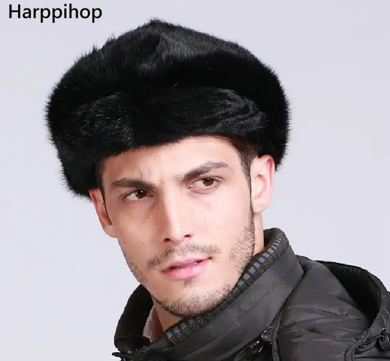 Harppihop, натуральный мех норки, меховая мужская шапка, теплая зимняя,, новинка