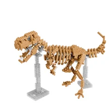 3D Mini Nano Diamond Dinosaur Fossil Skull Animal Model Set Toys Building Bricks Educational DIY Action Figure Toy