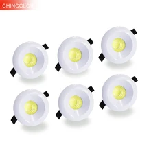 6 шт. COB Светодиодный точечный светильник мини Точечный светильник светодиодный светильник потолочный шкаф лампа 3 Вт Высокая мощность черный серебристый задняя крышка шкаф домашний декор HL
