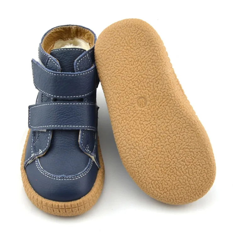 Ботильоны детские зимние ботинки новые детские зимние ботинки Спортивная обувь из коровьей кожи обувь из плюша для девочек обувь синего цвета для мальчиков Размер 27-33 - Цвет: blue