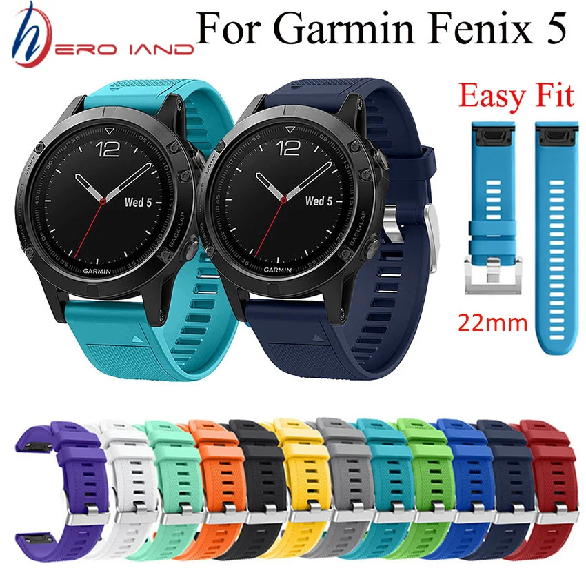 Ремешок для наручных часов быстросъемный браслет Garmin Fenix 5 спортивный Цветной