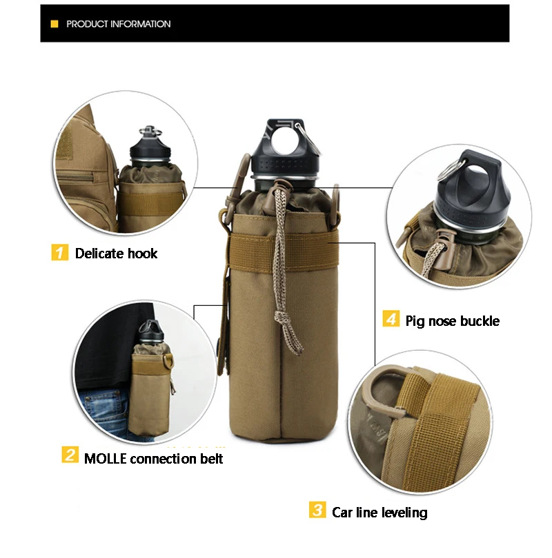 Открытый тактический военный Molle бутылка для воды сумка для чайника Сумка-держатель-3 цвета спортивные аксессуары ремни безопасности