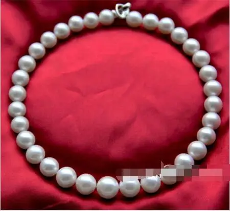 

Free Shipping >>Big Mac 11-12MM AAA ++ PERFECT WHITE SOUTH SEA ROUND PEARL necklace 18