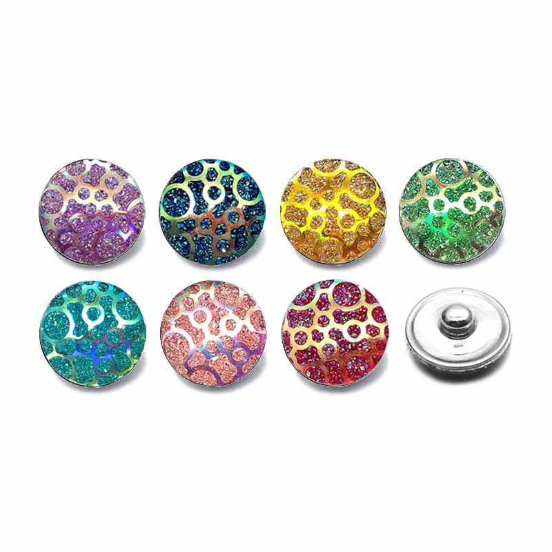 

Hot Silicone 18mm Acrylic Resin Uneven Resin Snap Button 031 Fit Charm Interchangeable Bracelets Jewelry For Women Accessories
