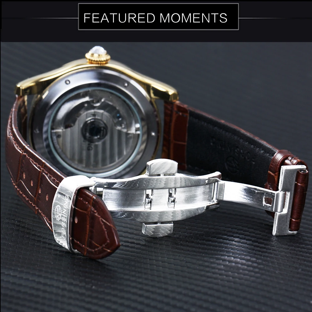 FORSINING Tourbillon Мужские часы Топ бренд класса люкс кристалл Iced Out дизайн кожаный ремешок Винтаж Королевский механические часы для мужчин