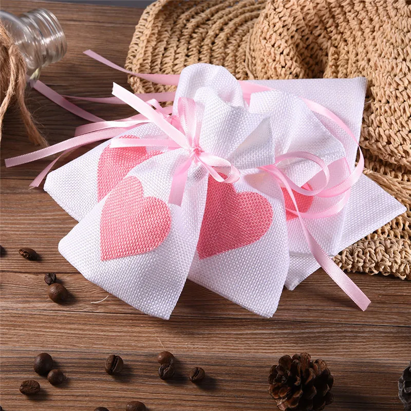 

12pc/set 9.5*14.5 Cm Linen Jute Drawstring Gift Bags Sacks Party Favors Packaging Bag Wedding Candy Gift Bags Party Supplies