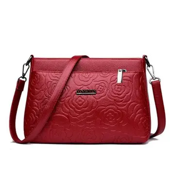 

2020 Women Messenger Bags Small Leather Shoulder Bag Female Sac A Main Vintage Bags For Girls Envelope Flower Crossbody B