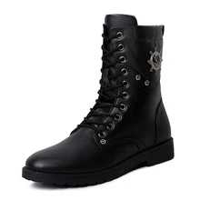 LettBao/ г. осенние модные мужские мотоциклетные ботинки высокие сапоги до середины икры зимние сапоги мужская роскошная дизайнерская обувь мужская черная обувь