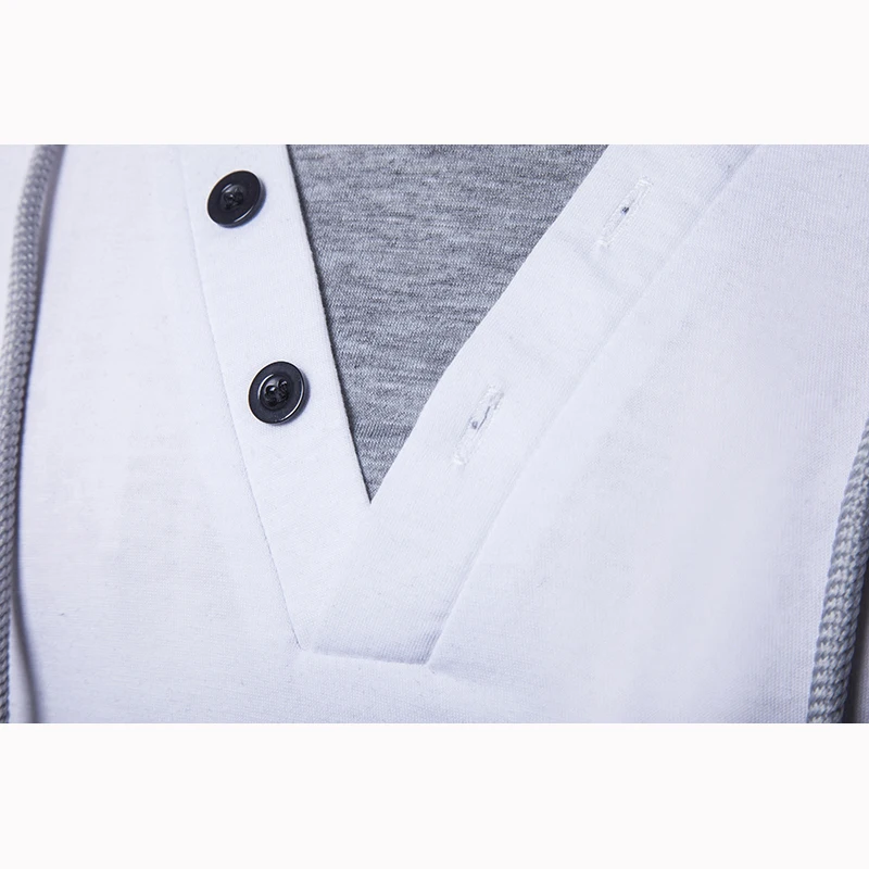 Men's Hooded t shirt 2018 spring casual Sling Tees V-neck Male Fake two pieces Slim Male Long-Sleeved T-Shirts Tops EU/US size Men's Hooded t shirt 2018 spring casual Sling Tees V-neck Male Fake two pieces Slim Male Long-Sleeved T-Shirts Tops EU/US size