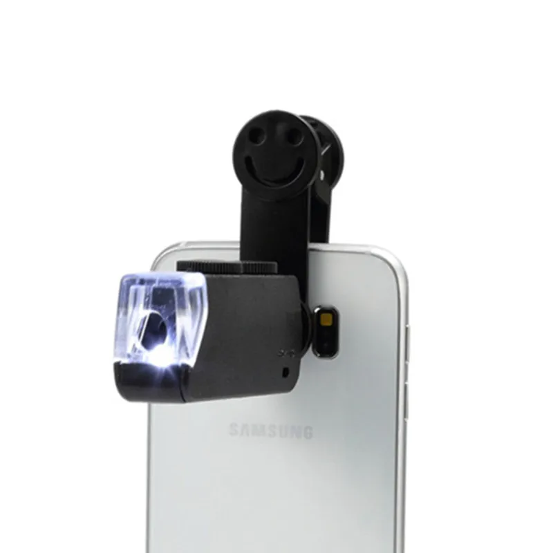 

60-100X Zoom Mobile Phone lenses Microscope Universal Smile Clip Magnifier Camera Lens for Samsung Galaxy S8 S7 Iphone 7 6 6S 5