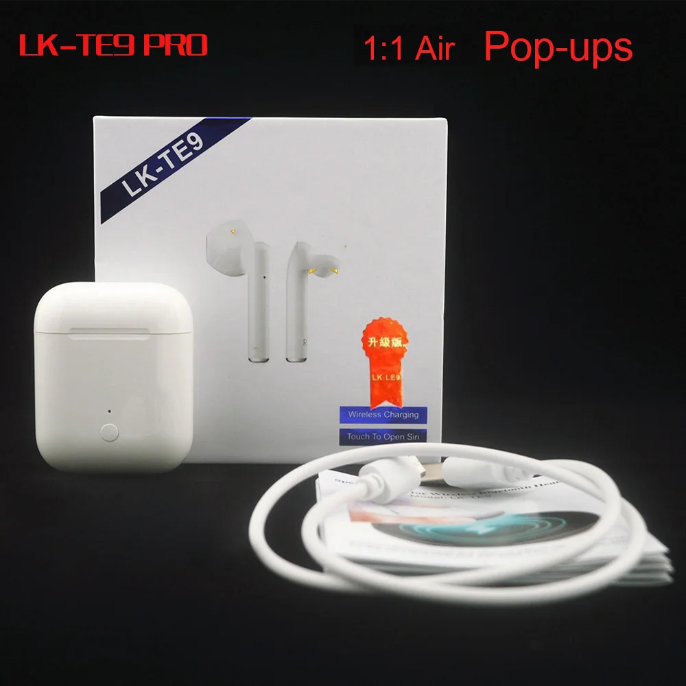 Original LK TE9 LKTE9 Pro Tws Bluetooth Earphone 1:1 Air Brand Aoto window pair HIFI Bass Sound 