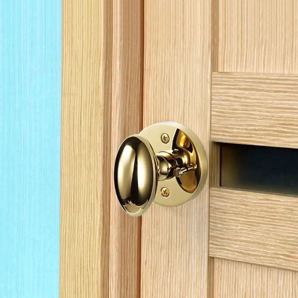 

Room door lock American style bedroom new round bathroom bathroom black solid wood door handle mute ball lock