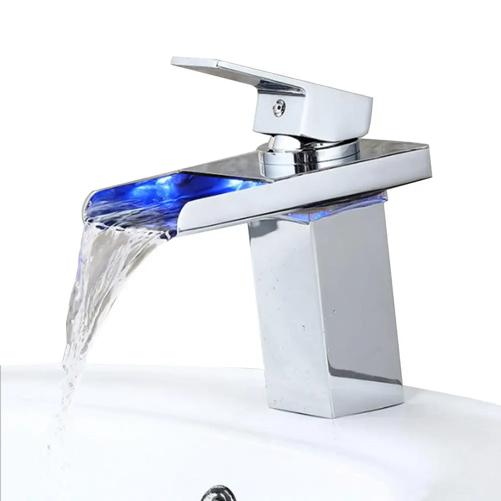 

LED Stainless Steel Switch Faucet Bath Luminescence Bathroom Economic Beautiful Water Tap