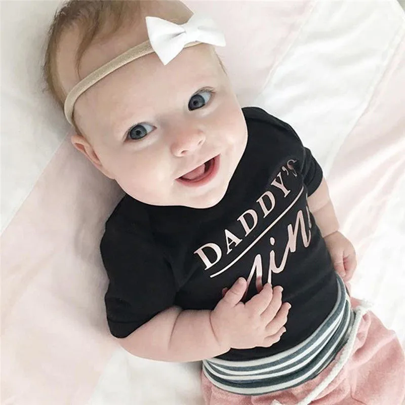 

Short Sleeve Letter Print Girls Bodysuit Cotton Baby Outfit Summer Body Girl Bodi Bebe Father's Day I Lave Papa Dropshipping 2