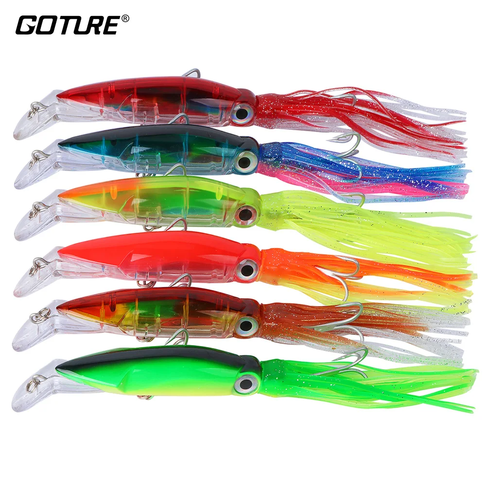 

Goture 6pcs/lot Squid Lure Wobblers 14cm 40g Fishing Lures For Trolling Bionic Artificial Hard Bait Squid Jigs Fishing Wobblers