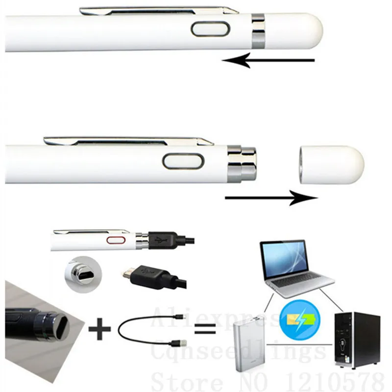 Высокие шариковые ручки Карандаш для apple ios металлический nib планшет сенсорная ручка емкостный экран для рисования и письма для Android для samsung