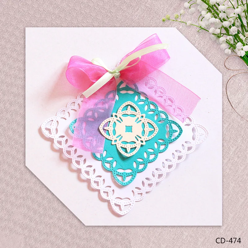 

Square Border Metal Cutting Dies for Scrapbooking Photo Album Embossing DIY Paper Cards Making Decorative Stencil Craft