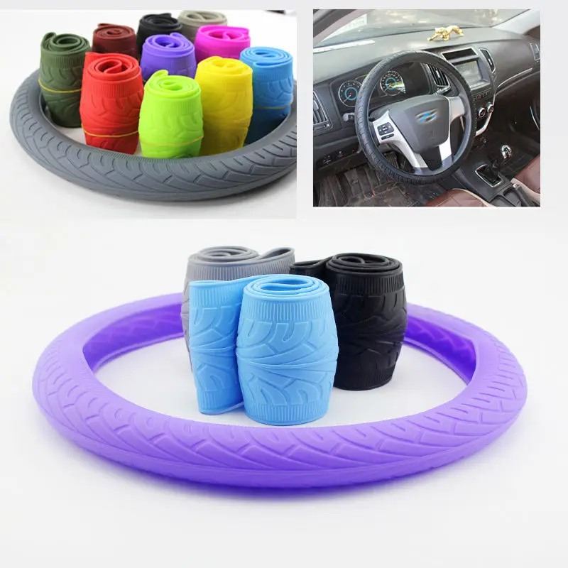 Soft Silicone Car Steering Wheel Cover Anti slip Breathable Four