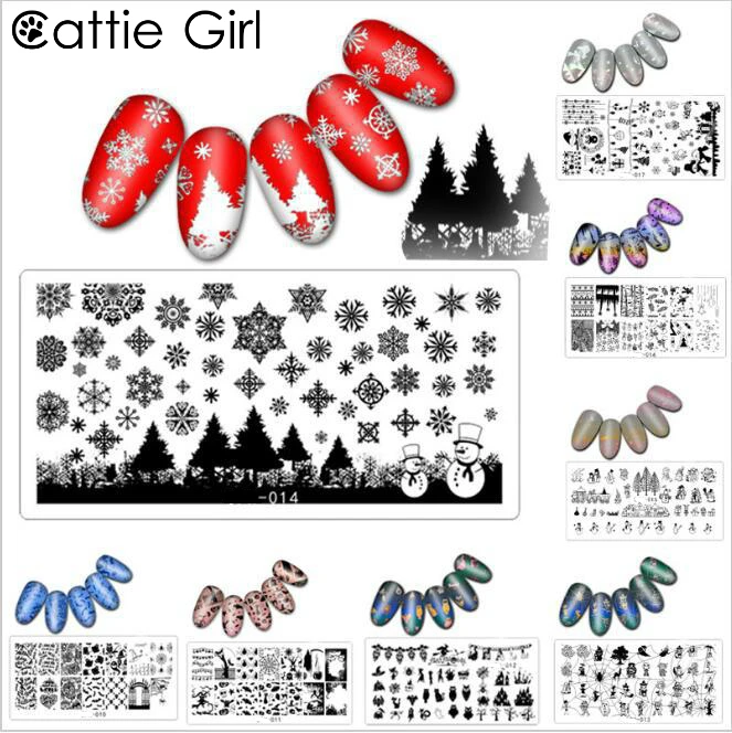 1pc Halloween Lace Nail Stamping Plates Christmas Stamp Plate Nails