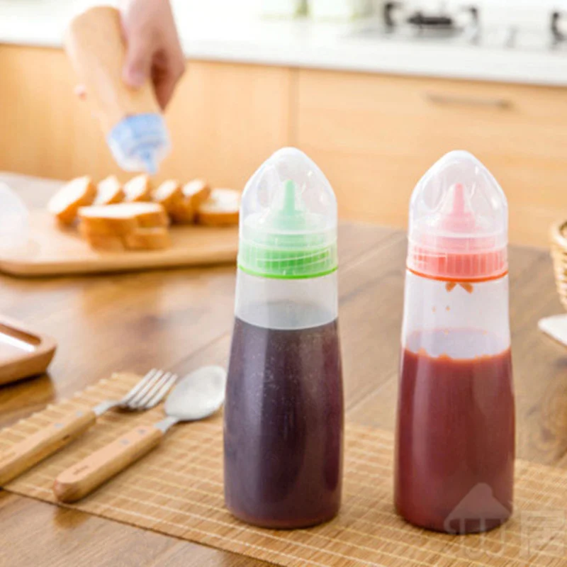 Plastic Squeeze Bottle Dispenser 8oz for Sauce Vinegar Oil Ketchup Oil Dispenser Cookling Tools Kitchen Accessories