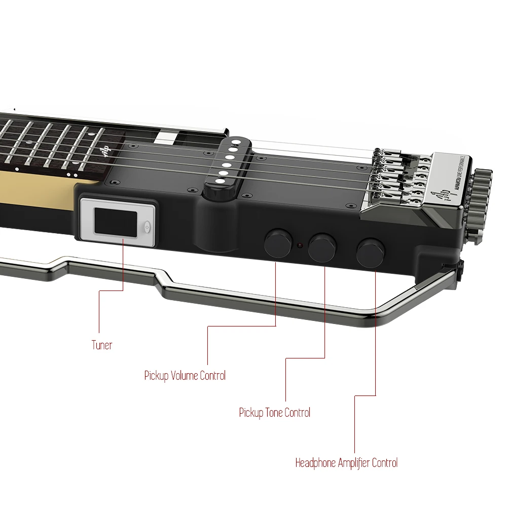 ALP FT-221S портативный складной Безголовый дорожный электрогитара Встроенный тюнер усилитель для наушников перезаряжаемая литиевая батарея