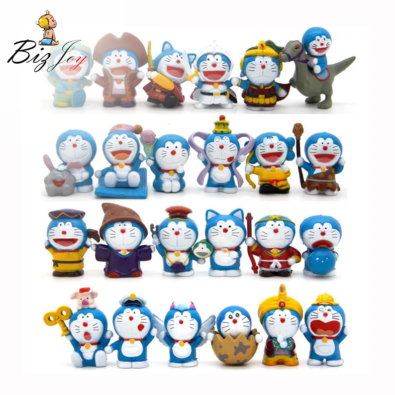 24pcs/lot Action Figure Doraemon figures Doraemon pokonyan 3.5 4cm PVC Children Birthday gift