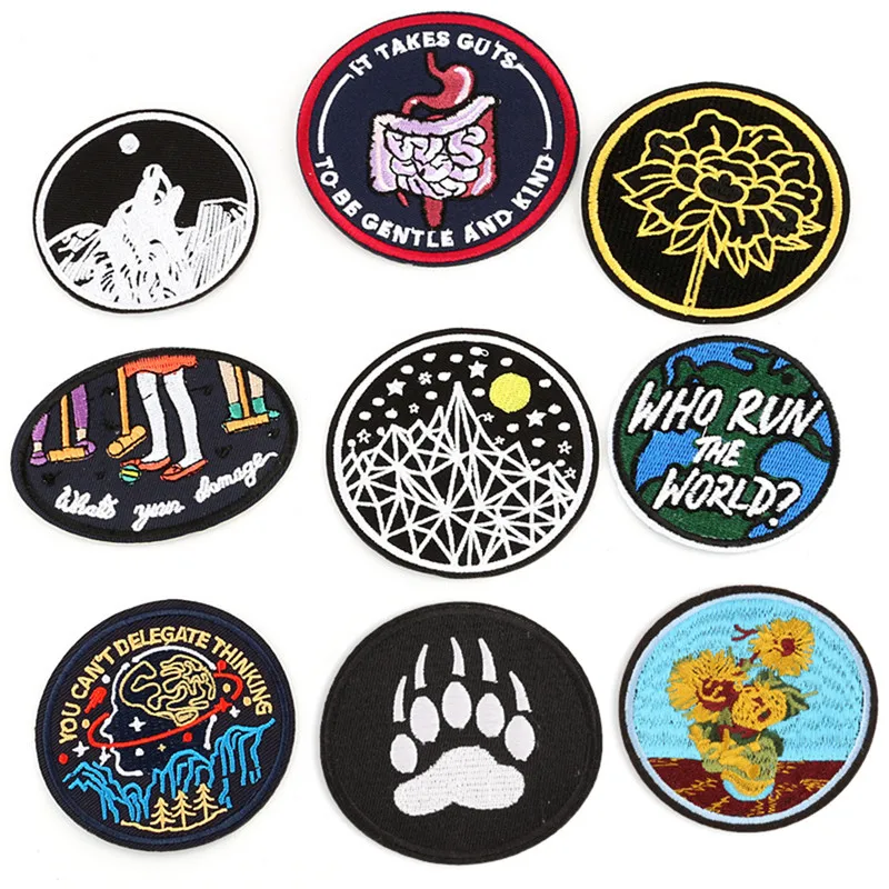 Buy 1PCS DIY Patches Iron On Sew On Patches Badge Bag Fabric Applique Craft