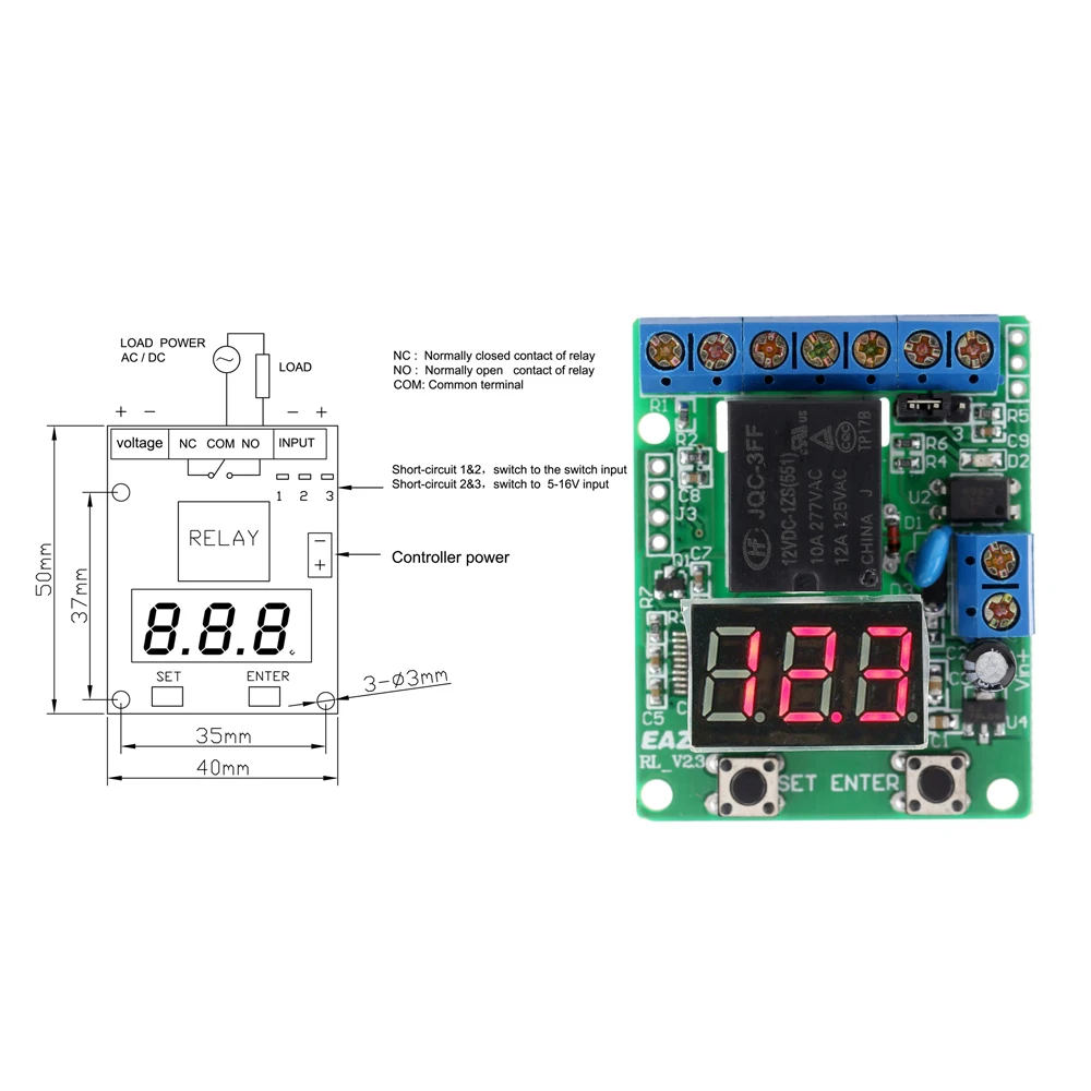 Отличный релейный модуль DC 12V контроль релейного переключателя плата Модуль релейный модуль Обнаружение напряжения зарядка монитор выгрузки тест