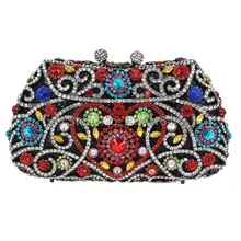Элитный комплект земельный шнек сверлы, с украшением в виде кристаллов мигающий Сумочка Элегантный и красочный для женщин, женские сумки Модные Коктейльные Вечерние Сумка Q70