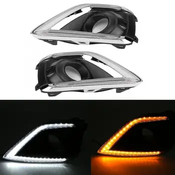 

1 Pair Car Daytime Running Light Turn Signal 2-Color LED Fog Lamp for Buick Envision 2018-2019 DRL Fog Lamp Cover Car Styling