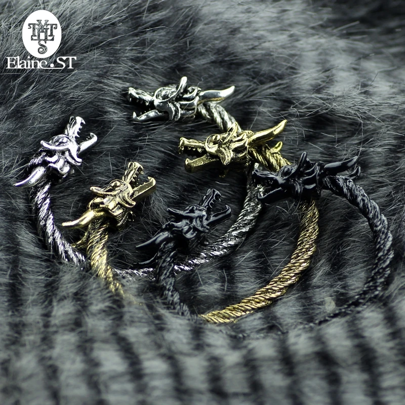 

3Colors Ashion Men Punk Leading Jewelry Viking Bracelets & Bangles Unisex dragon bracelet Dragon Head Skull Bracelets Tattoo Man