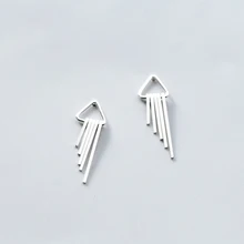 MloveAcc, чистое серебро 925 пробы, треугольные серьги-гвоздики с кисточками, модные женские серебряные ювелирные изделия