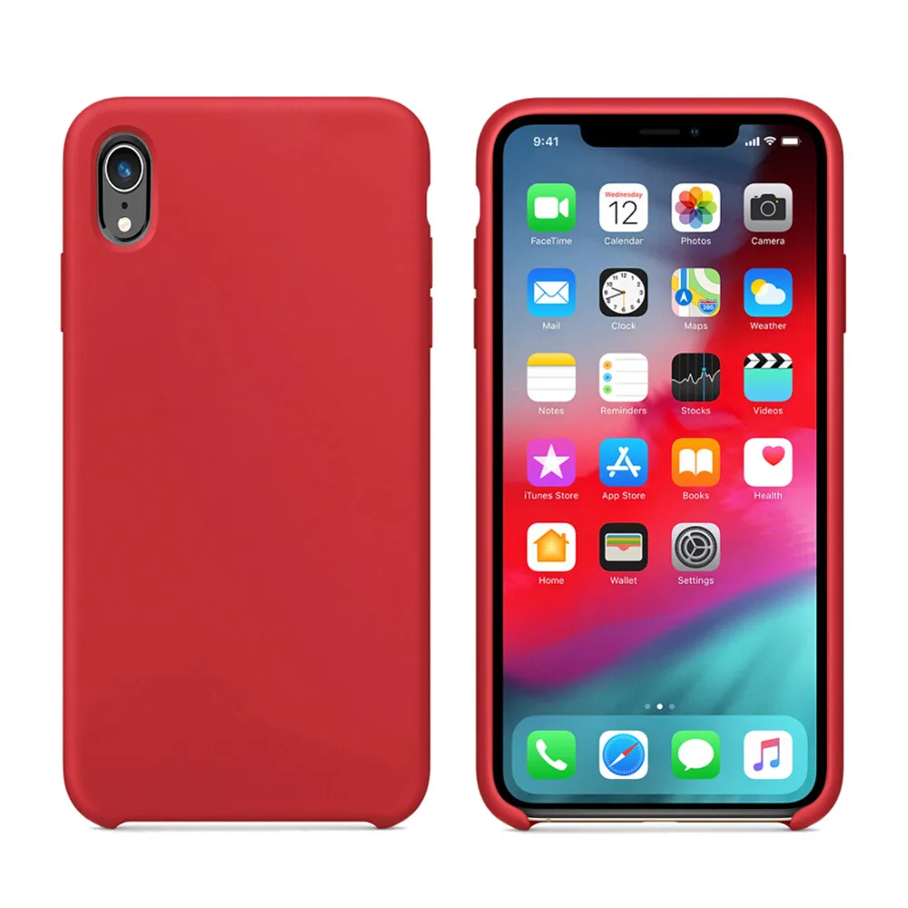 Красный Для iPhone XR 6,1 дюймов Элегантный Стильный Простой грязеотталкивающий Водонепроницаемый Ультратонкий силиконовый мягкий защитный чехол - Цвет: Красный