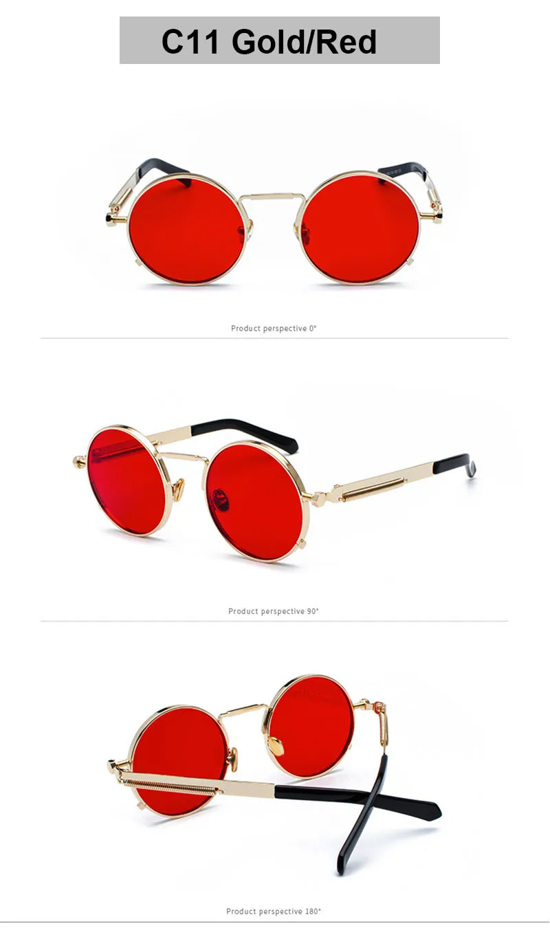Винтажные круглые солнцезащитные очки в стиле панк, мужские весенние металлические зеркальные солнцезащитные очки в стиле стимпанк для мужчин и женщин, ретро очки