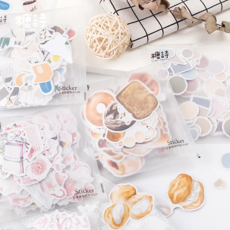

200pcs/1pack Stationery Sticker Micro sweet memories Diary Planner Decorative Mobile Stickers Scrapbooking DIY Craft Stickers