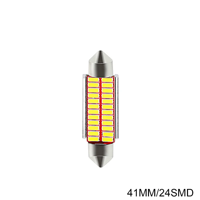 Гирлянда 31 мм 36 мм 39 мм 42 мм светодиодный светильник C5W C10W супер яркий 4014 SMD Canbus без ошибок авто Интерьер Doom лампа автомобильный Стайлинг светильник - Испускаемый цвет: 41mm 24SMD