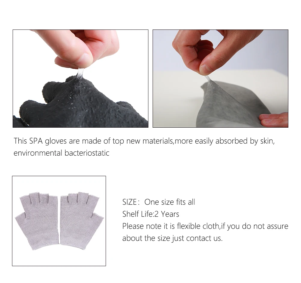 100 пар Гель Спа Половина перчатки отшелушивающая маска воск Peel увлажняющий уход за руками многоразовые перчатки Отбеливающее эфирное