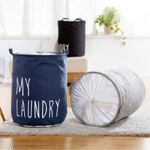 Простой дизайн Пылезащитная хлопковая ткань корзина для белья корзина с кулиской, Foadable одежда игрушки сумка держатель Органайзер