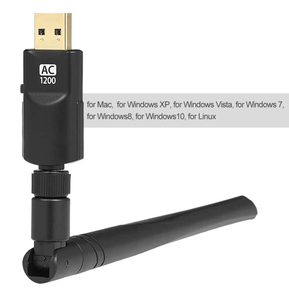 Wifi адаптер 1200 Мбит/с wifi антенна сетевая карта для ноутбука 2,4G 5GHz двухдиапазонный AC USB беспроводной адаптер 802.11ac/n/a/g