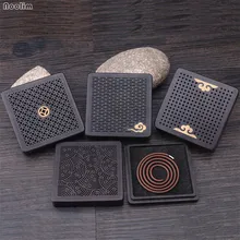 Квадратное черное дерево, благовония горелка полый резной аромаспираль подставки для ароматерапии буддийский Чайный домик кадильница для сандалового дерева, ладана