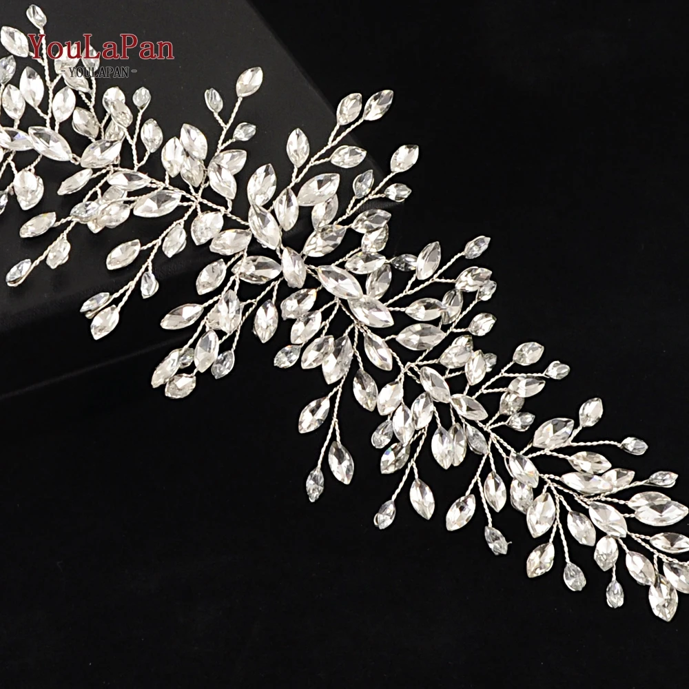 Wedding Dress Belt Bridal's Belt Rhinestone Wedding Bridal Sash Silver Crystal YouLaPan ping SH237 bridal waistband bridal dress decoration