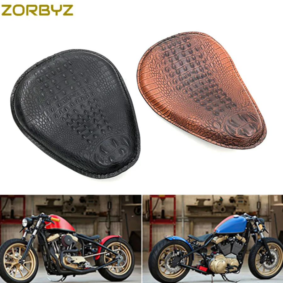 Cuir Noir Solo Selle Siège /& Ressorts /& Support Pour Harley Honda Suzuki Chopper