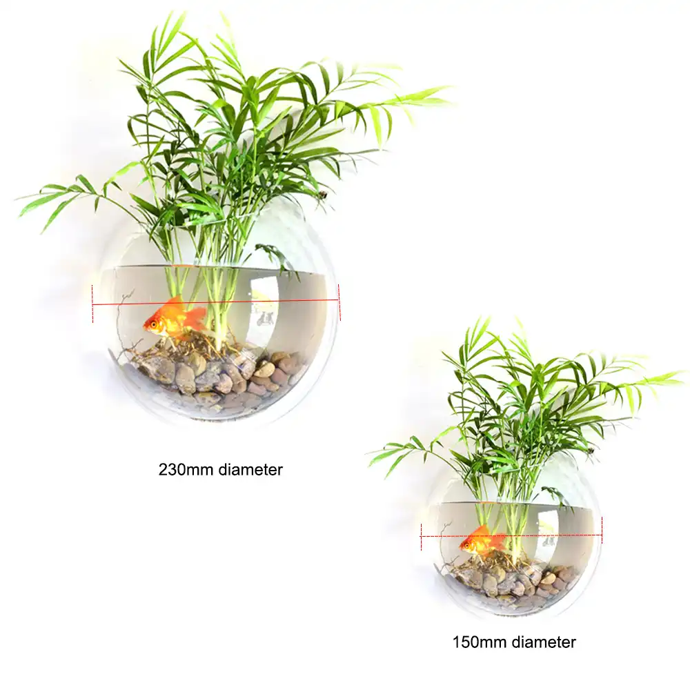 Flower Vase Wall Mount Fish Tanks Goldfish Bowl Acrylic