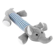 Coxeer Pet Dog Cat Stuffed Animal Scratch Sound Squeak Toy(Grey, Elephant)