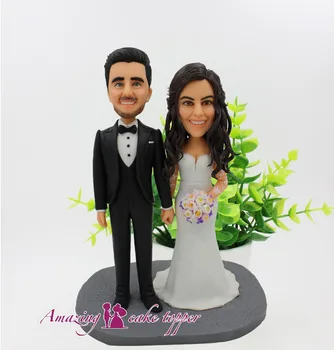 

2019 AMAZING CAKE TOPPER Toys Elegant and beautiful bride wedding dressAnd Groom Gifts Ideas Customized Figurine Valentine's Day