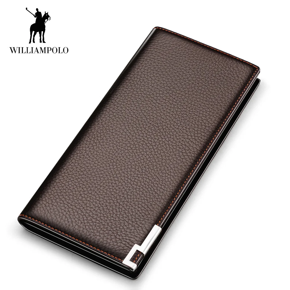 

Men Wallets Genuine Leather Male Purse Bifold Slim Wallets Men's clutch Bag Long Purse Card Holder Multifunction Money Clamp