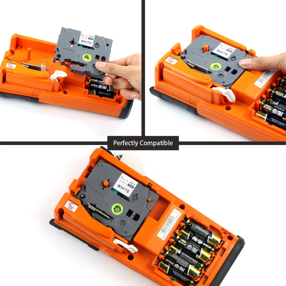 1 шт. TZe-115 TZ2-115 лента для этикеток для Brother 6 мм белая на прозрачной совместимой для Brother PT200 D210 H110 E110 P-touch принтер этикеток